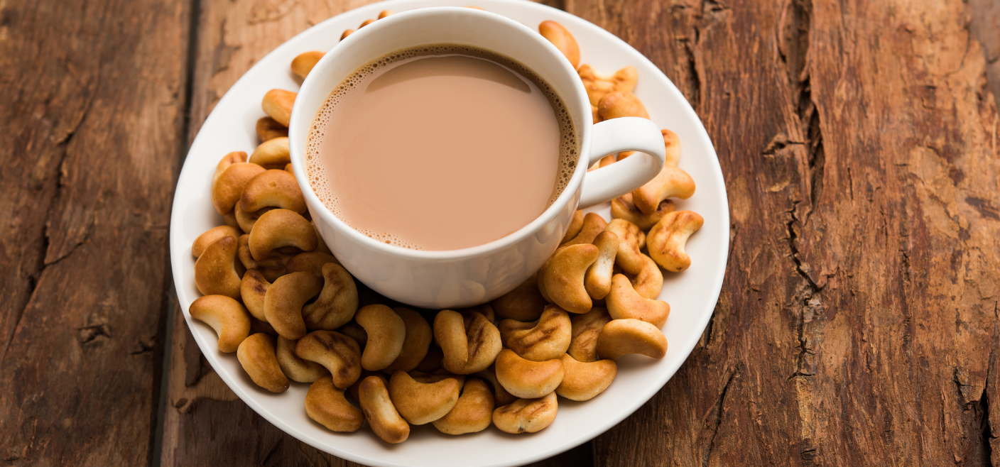 tea with kaju biscuit